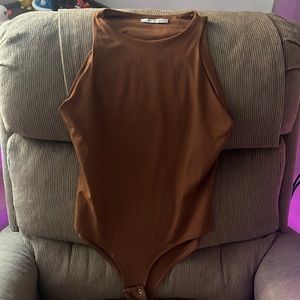 Brown Sleeveless Bodysuit